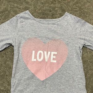Carter's Gray Long Sleeve Tee with Pink Heart